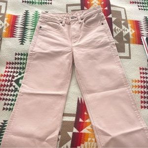Light pink rag & bone denim wide leg jeans